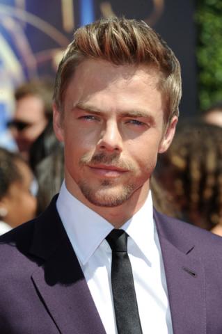 Derek Hough of Dancing with the Stars arrives for the 2014 Primetime Creative Arts Emmys.