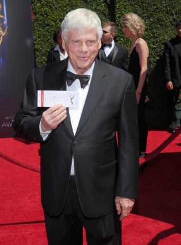 Robert Morse of Mad Men arrives for the 2014 Primetime Creative Arts Emmys.