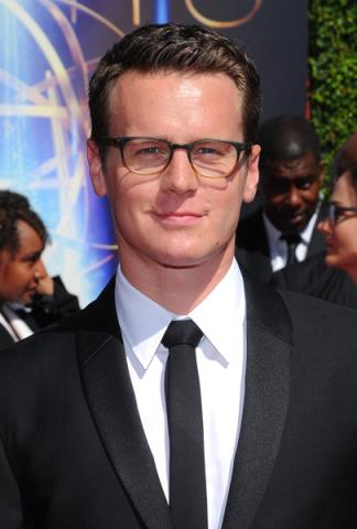Jonathan Groff of The Normal Heart arrives for the 2014 Primetime Creative Arts Emmys.