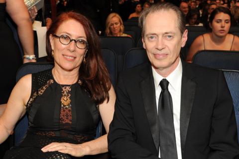 Steve Buscemi of Boardwalk Empire and his wife, Jo Andres at the 2014 Primetime Creative Arts Emmys.
