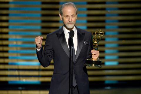 Eddie Kramer accepts the award for outstanding sound mixing for nonfiction programming for his work on American Masters.