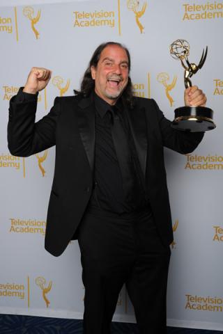 67th Annual Tony Awards director Glenn Weiss celebrates his win at the 2014 Primetime Creative Arts Emmys.