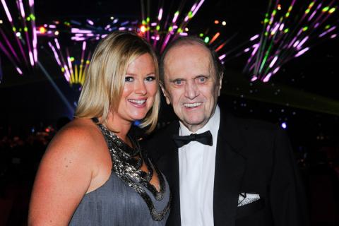 Bob Newhart (r) and daughter Courtney (l) at the 2014 Primetime Creative Arts Emmy ball.
