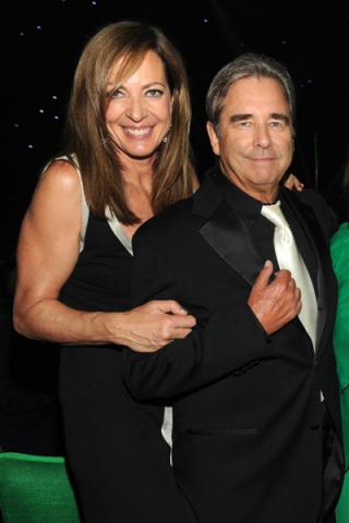 Allison Janney (l) and Beau Bridges (r) of Masters of Sex at the 2014 Creative Arts Emmys ball.