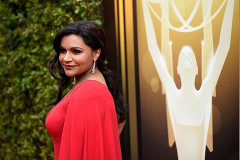 Mindy Kaling on the red carpet at the 2015 Creative Arts Emmys.