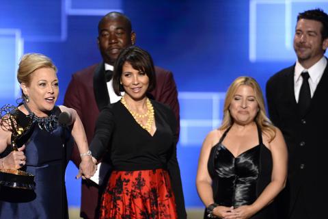 The team of “Bessie” accepts their award at the Creative Arts Emmy Awards 2015.