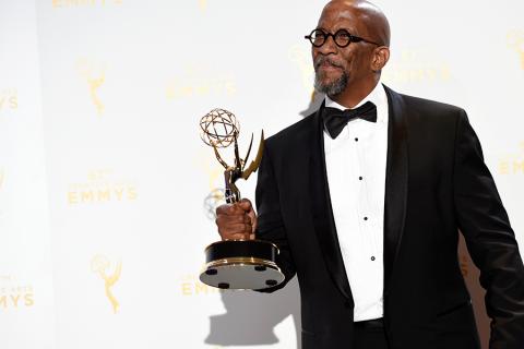 Reg E. Cathey backstage at the 2015 Creative Arts Emmys.