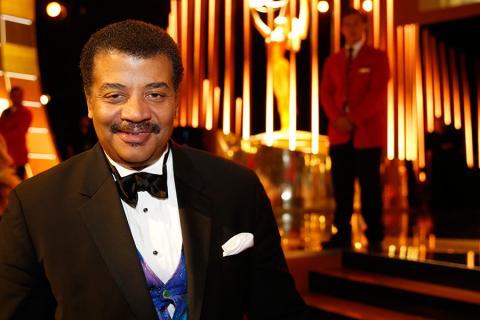 Neil deGrasse Tyson backstage at the 2015 Creative Arts Emmys.