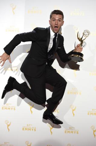 Travis Wall backstage at the 2015 Creative Arts Emmys.