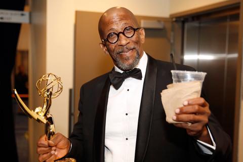 Reg E. Cathey backstage at the 2015 Creative Arts Emmys.