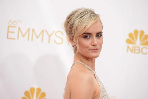 Taylor Schilling of Orange Is the New Black arrives at the 66th Emmy Awards.