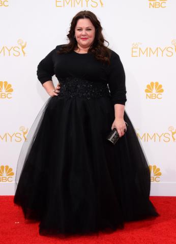 Melissa McCarthy of Mike & Molly arrives at the 66th Emmy Awards.