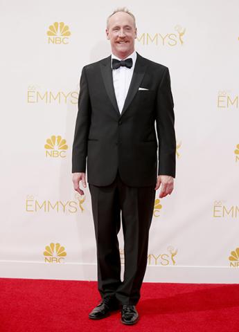 Matt Walsh of Veep arrives at the 66th Emmy Awards.
