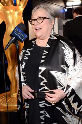 Kathy Bates of American Horror Story: Coven backstage at the 66th Emmys. 