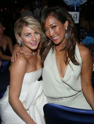 Julianne Hough (l) and Carrie Ann Inaba (r) of Dancing With The Stars at the 66th Emmys Governors Ball.