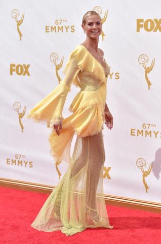 Heidi Klum on the red carpet at the 67th Emmy Awards. 