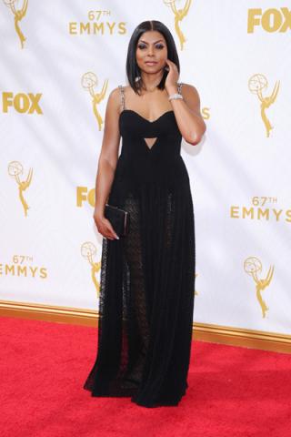 Taraji P. Henson on the red carpet at the 67th Emmy Awards.