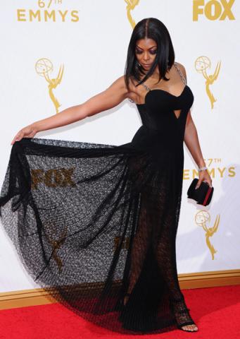 Taraji P. Henson on the red carpet at the 67th Emmy Awards.