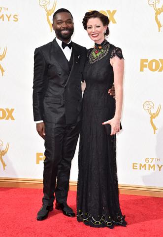 David Oyelowo and Jessica Oyelowo on the red carpet at the 67th Emmy Awards.  