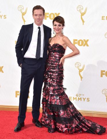 Damian Lewis and Helen McCrory on the red carpet at the 67th Emmy Awards.
