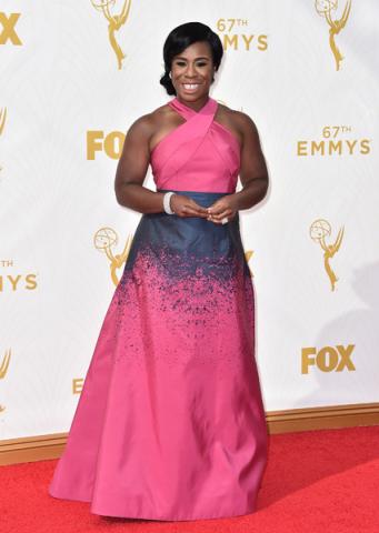 Uzo Aduba on the red carpet at the 67th Emmy Awards.