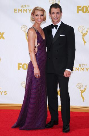 Claire Danes and Hugh Dancy on the red carpet at the 67th Emmy Awards.  
