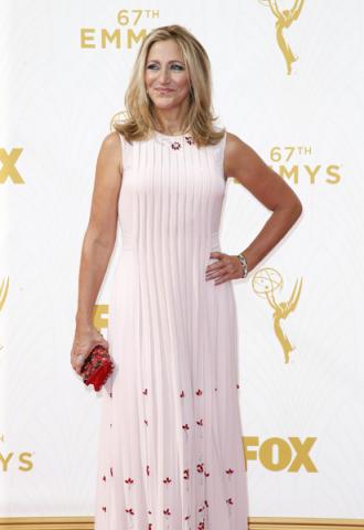 Edie Falco on the red carpet at the 67th Emmy Awards.
