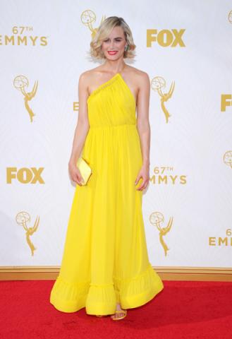 Taylor Schilling on the red carpet at the 67th Emmy Awards.  