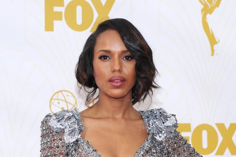 Kerry Washington on the red carpet at the 67th Emmy Awards.