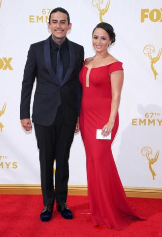 Richard Cabral on the red carpet at the 67th Emmy Awards.