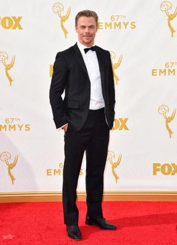 Derek Hough on the red carpet at the 67th Emmy Awards.  