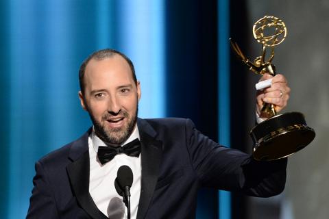 Tony Hale accepts this award at the 67th Emmy Awards.