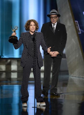 Jill Soloway accepts her award at the 67th Emmy Awards.