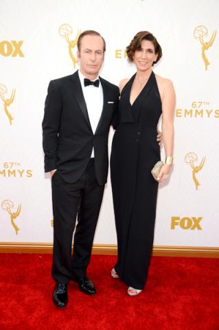 Bob Odenkirk and Naomi Yomtov on the red carpet at the 67th Emmy Awards.