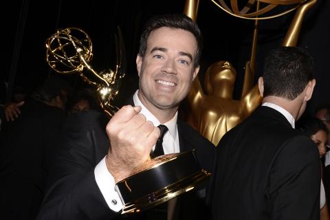 Carson Daly backstage at the 67th Emmy Awards.