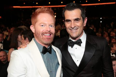 Jesse Tyler Ferguson and Ty Burrell at the 67th Emmy Awards.