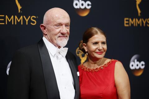 Jonathan Banks and Gennera Banks on the red carpet at the 2016 Primetime Emmys.