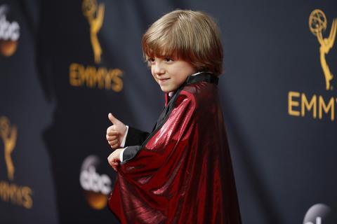 Jeremy Maguire on the red carpet at the 2016 Primetime Emmys.