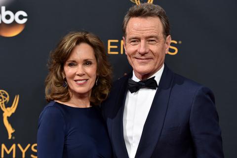 Robin Dearden and Bryan Cranston on the red carpet at the 2016 Primetime Emmys.