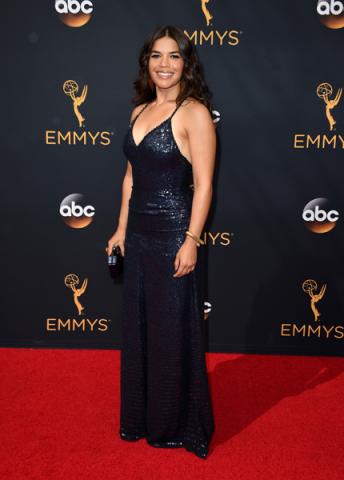 America Ferrera on the red carpet at the 2016 Primetime Emmys. 