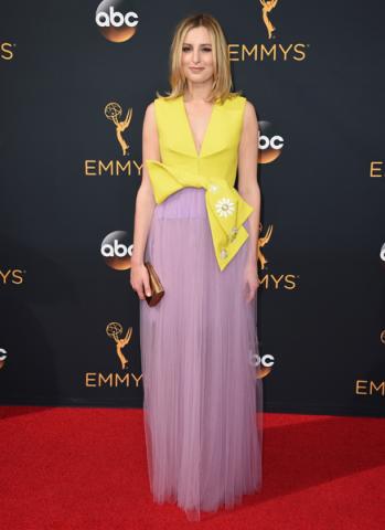 Laura Carmichael on the red carpet at the 2016 Primetime Emmys.