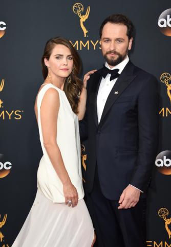 Keri Russell and Matthew Rhys on the red carpet at the 2016 Primetime Emmys.