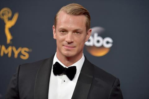 Joel Kinnaman on the red carpet at the 2016 Primetime Emmys.
