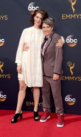 Gaby Hoffmann and Jill Soloway on the red carpet at the 2016 Primetime Emmys.