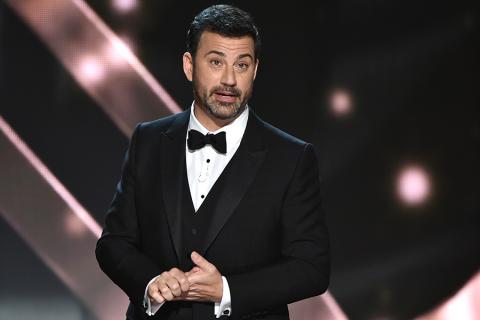 Host Jimmy Kimmel on stage at the 2016 Primetime Emmys.