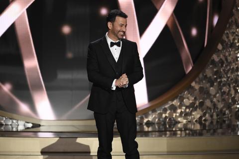 Jimmy Kimmel on stage at the 2016 Primetime Emmys. 