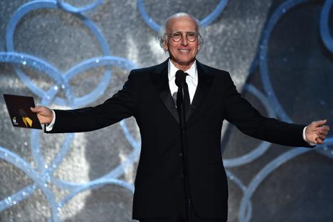 Larry David presents an award at the 2016 Primetime Emmys.