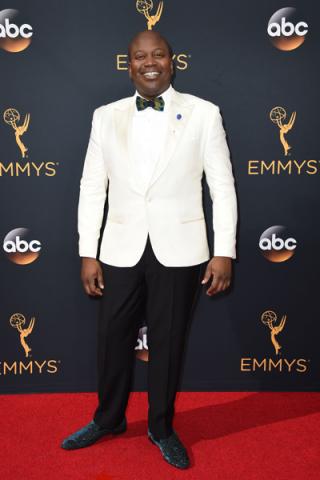 Tituss Burgess arrives on the red carpet a t the 2016 Primetime Emmys.