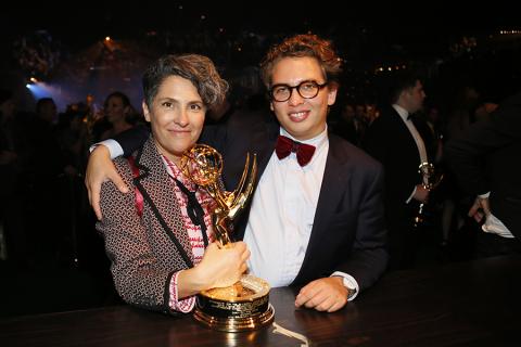  Jill Soloway and Isaac Soloway-Strozier at the 68th Emmys Governors Ball.