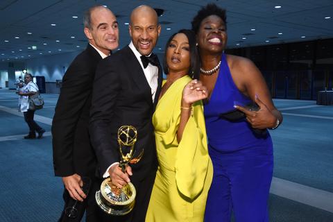 Michael Kelly, Keegan Michael-Key, Angela Bassett, and Leslie Jones at the 68th Emmys Governors Ball.